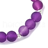 Transparent & Frosted Glass Beads Stretch BJEW-JB11494-05-4