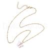 5Pcs 5 Colors Butterfly Alloy Enamel Pendant 304 Stainless Steel Cable Chain Necklaces for Women NJEW-JN05315-5