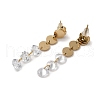 Glass Dangle Stud Earrings EJEW-Q781-28G-2