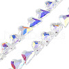 Electroplate Transparent Glass Beads Strands EGLA-N002-44-01-1