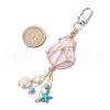 Braided Nylon Thread & Natural Shell Pendant Decorations HJEW-TA00342-03-3