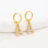 Brass Micro Pave Clear Cubic Zirconia Hoop Earrings FS-WGAF6E5-08-1