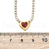 304 Stainless Steel Red & Clear Cubic Zirconia Heart Pendant Necklaces for Women NJEW-Z044-15G-01-5
