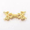 Bowknot Brass Micro Pave Cubic Zirconia Fold Over Clasps ZIRC-I014-67G-FF-2