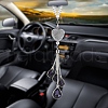 Alloy Heart with Rhinestone Teardrop Tassel Pendant Decorations AUTO-PW0001-16F-1