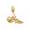 Brass Micro Pave Cubic Zirconia Pendants KK-Z102-02G-02-1
