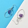 Natural Amethyst Dangle Earrings X-EJEW-JE02150-03-5