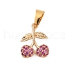 Brass Micro Pave Cubic Zirconia Charms KK-Q096-17G-1