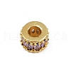 Column Rack Plating Brass Cubic Zirconia European Beads KK-L236-09G-2