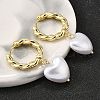 Brass ABS Plastic Pearl Hoop Earrings for Women EJEW-G430-05G-3