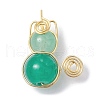 Imitation Jade Glass Beads Pendants PALLOY-JF02480-04-1