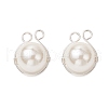 Shell Pearl Copper Wire Wrapped Round Pendants PALLOY-JF03607-02-1