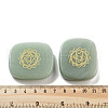 Natural Green Aventurine Rectangle with Chakra Sign Figurines Display Decorations DJEW-K025-02B-3