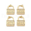 Brass Micro Pave Clear Cubic Zirconia Pendants KK-E068-VF344-4