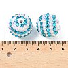 Striped Resin Rhinestone Beads OACR-A037-01D-3