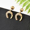 304 Stainless Steel Clear Cubic Zirconia Stud Earrings STAS-E502-02G-02-2