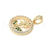 Brass Micro Pave Cubic Zirconia Pendants KK-D357-04B-G-2