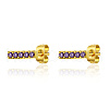 Round Stainless Steel Micro Pave Cubic Zirconia Stud Earrings for Women MR1320-4-1