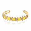 Brass Micro Pave Clear Cubic Zirconia Cuff Bangles BJEW-N302-006G-NF-1