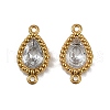 Ion Plating(IP) 304 Stainless Steel Cubic Zirconia Teardrop Links Connector Charms STAS-K256-23G-07-1