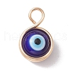 Copper Wire Warpped Handmade Lampwork Pendants PALLOY-JF02671-01-3