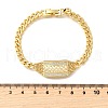 Brass Micro Pave Clear Cubic Zirconia Link Bracelets BJEW-F498-02B-G-5
