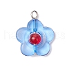 Flower Transparent Acrylic Pendants PALLOY-JF03721-3