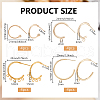 BENECREAT 16Pcs 4 Style Brass Ring Stud Earring Findings KK-BC0013-48-2