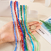  8 Strands 8 Colors Transparent Electroplate Glass Beads Strands EGLA-TA0001-27B-15