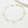 Elegant Stainless Steel Pave Shell Flower Link Chain Necklaces for Women LG8560-1-5
