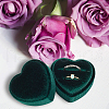 Heart Velvet Covered Cardboard Couple Rings Storage Box CON-WH0087-81A-6