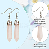 ANATTASOUL 6 Pairs 6 Style Natural Mixed Gemstone Bullet Dangle Earrings EJEW-AN0003-15-3