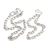 Alloy Double Layered Oval Pendant Necklaces NJEW-Z078-01P-2