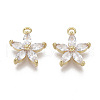 Brass Micro Pave Cubic Zirconia Charms X-KK-R132-009-NF-1