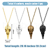 FIBLOOM 4Pcs 4 Colors Alloy Pendant Necklaces Set NJEW-FI0001-53-2