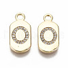 Brass Micro Pave Clear Cubic Zirconia Pendants KK-S360-052O-NF-1