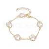 Glass Flower Links Bracelet BJEW-JB10219-1