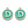 Golden Plated Alloy Enamel Charms X-ENAM-Q437-15D-1