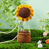 Crochet Sunflower Hanging Ornament AJEW-WH0475-35-5