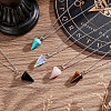 AHADERMAKER 5pcs 5 colors  Glass Imitation Gemstone Cone Pendant Necklaces Set NJEW-GA0001-05-5