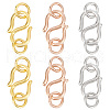 GOMAKERER 6Pcs 3 Colors 925 Sterling Silver S-Hook Clasps FIND-GO0001-44A-1
