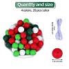 80Pcs 4 Style Round Silicone Focal Beads SIL-SZ0001-22H-2