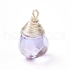 Transparent Glass Charms PALLOY-JF00853-02-2