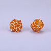 Colorful Pattern Printed Silicone Focal Beads SI-JX0022A-14-1