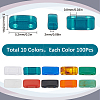 SUNNYCLUE 1000pcs 10 Colors Opaque Acrylic Slide Charms OACR-SC0001-37A-2