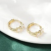 Bowknot Brass Micro Pave Clear Cubic Zirconia Hoop Earrings EJEW-L299-04G-3