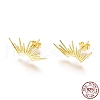 925 Sterling Silver Stud Earrings EJEW-AA00271-31G-3