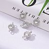 Flower Brass Micro Pave Cubic Zirconia Links X-ZIRC-L054-09P-NR-6