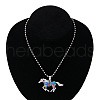 Alloy Colorful Rhinestone Horse Pendant Necklaces for Kid FS-WG0E39F-03-1