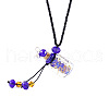 Lampwork Column Perfume Bottle Pendant Necklace with Glass Beads BOTT-PW0002-059E-05-1
